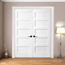 GO-B15 Double Closet Door 5 panel White Primed Shaker Design Paneled Doors